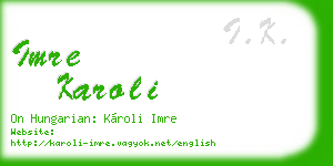 imre karoli business card